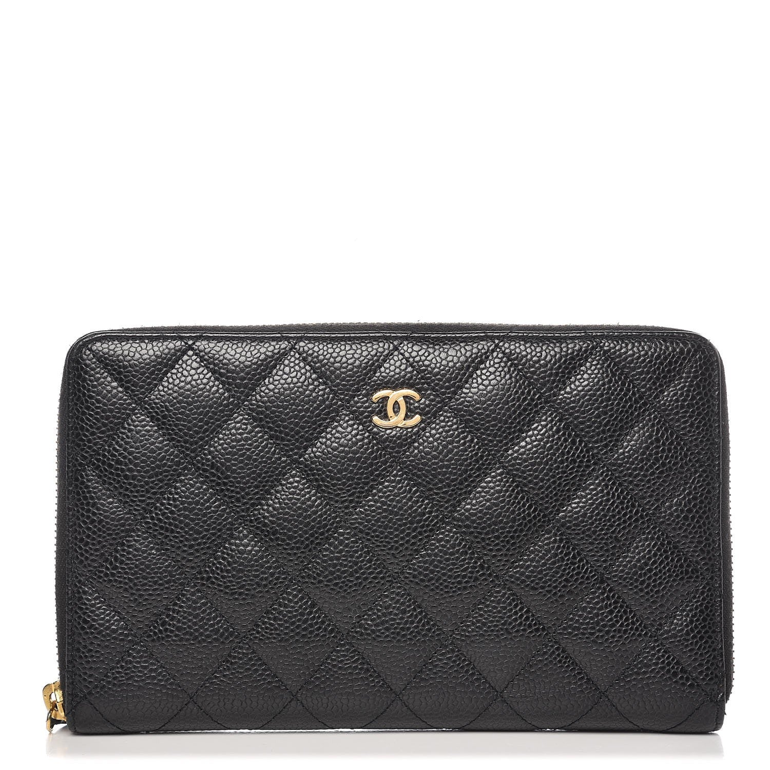 Chanel Caviar Quilted Large Zip Around Organizer Wallet Black 1 of 14