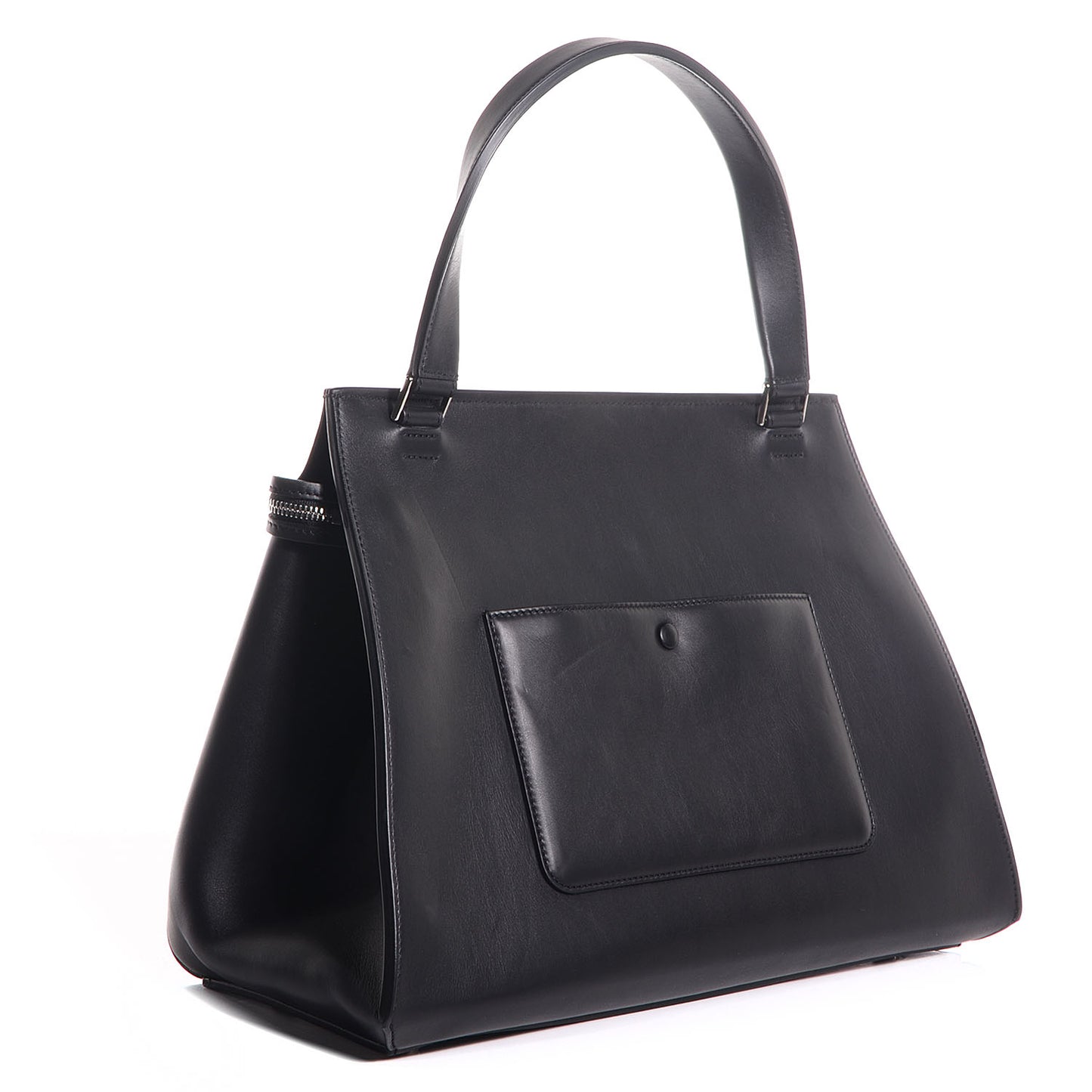Calfskin Medium Bi-Color Edge Shoulder Bag Almond