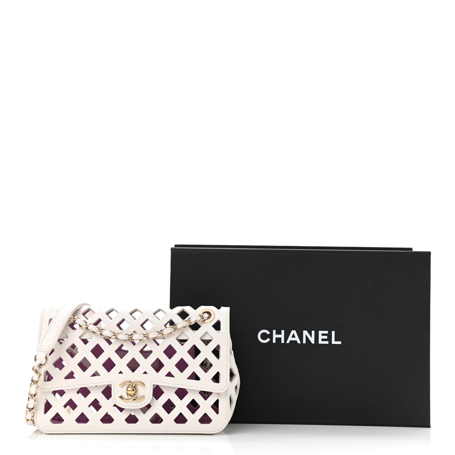 Chanel Lambskin Small Sea Through Flap White Multicolor 14 of 14