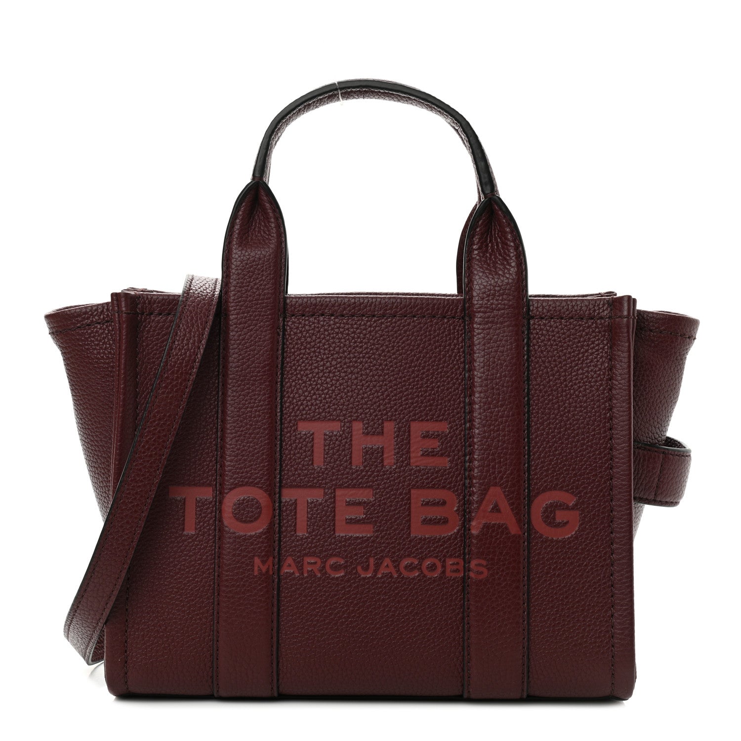Marc Jacobs Grained Calfskin Small The Tote Bag Burgundy 1 of 12