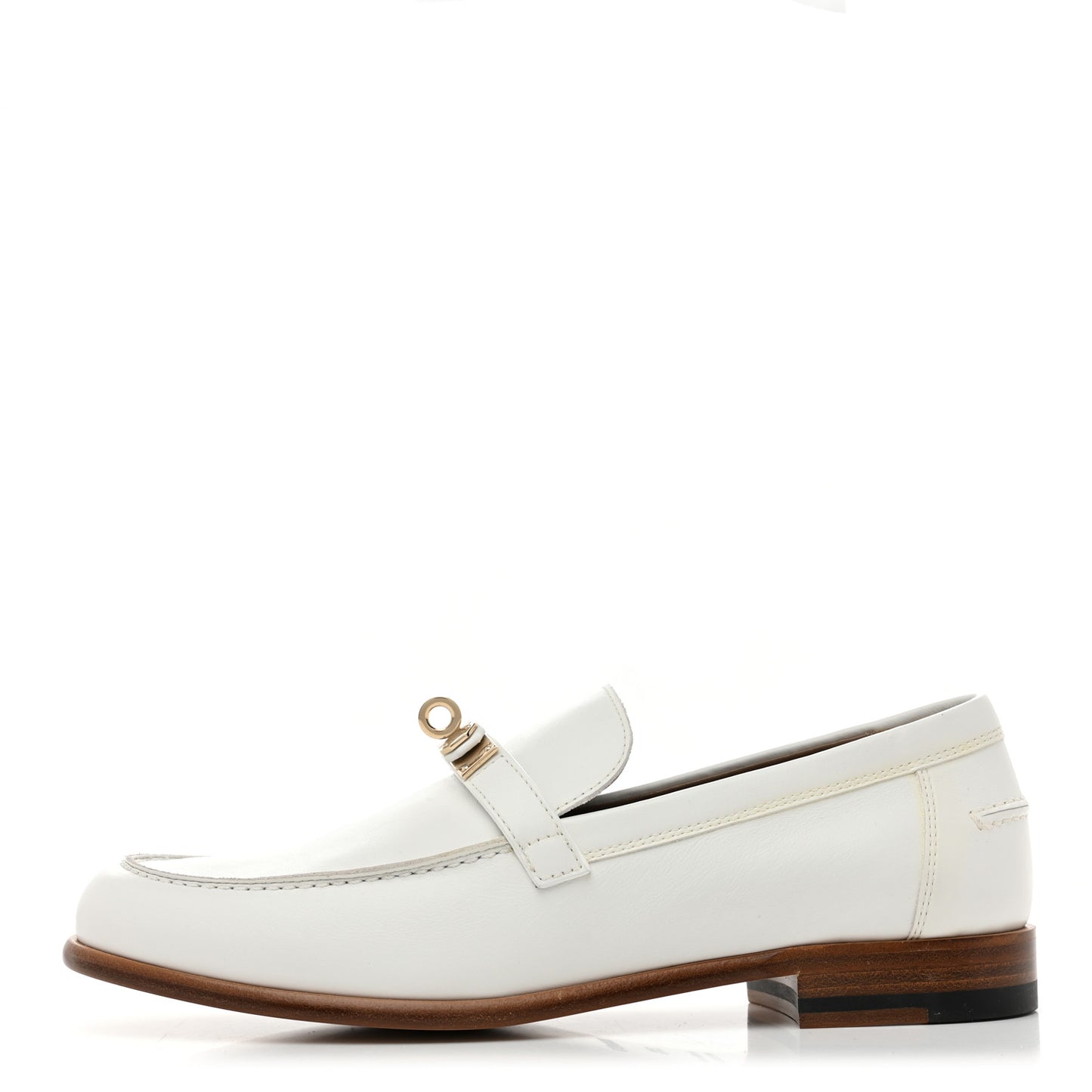 Calfskin Womens Destin Loafers 38.5 White