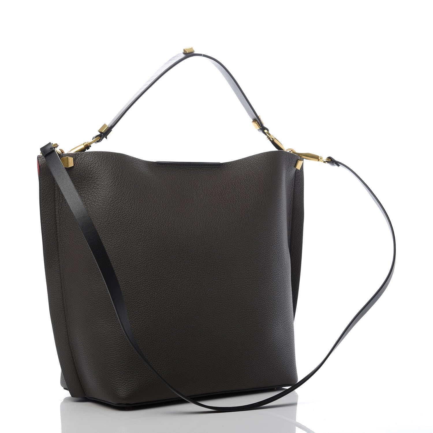 Valentino Garavani Grainy Calfskin Escape Hobo Bag Graphite 3 of 8