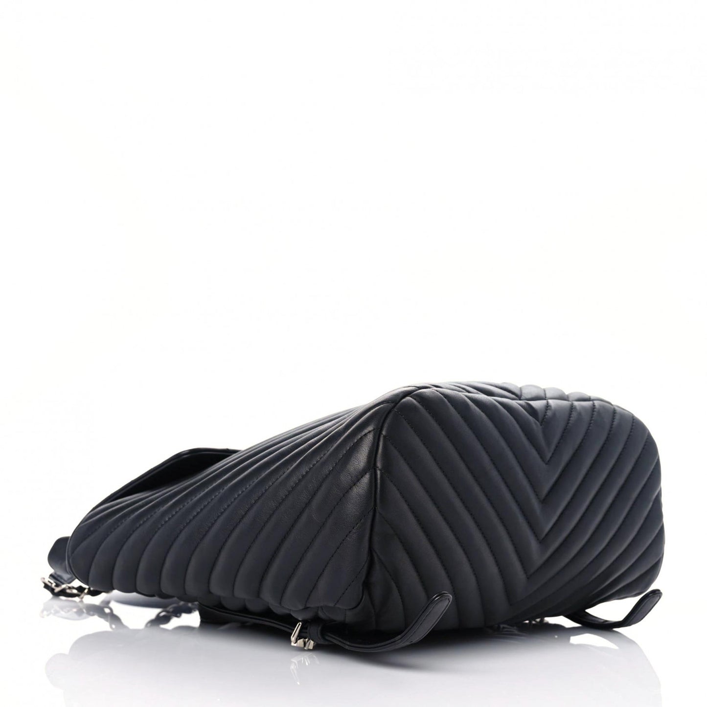 Calfskin Chevron Quilted Large Urban Spirit Backpack Black
