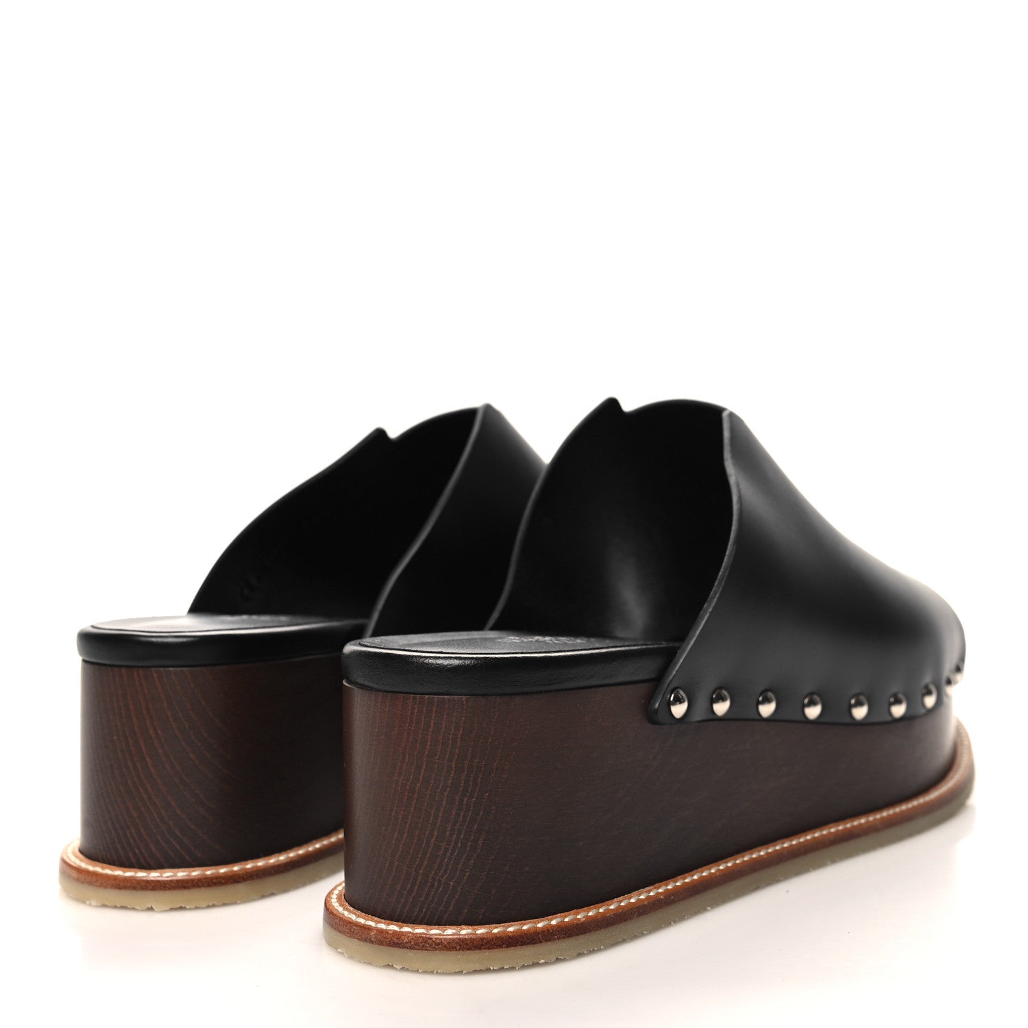 Hermes Calfskin Ellipse Sandals 37 Black 4 of 10