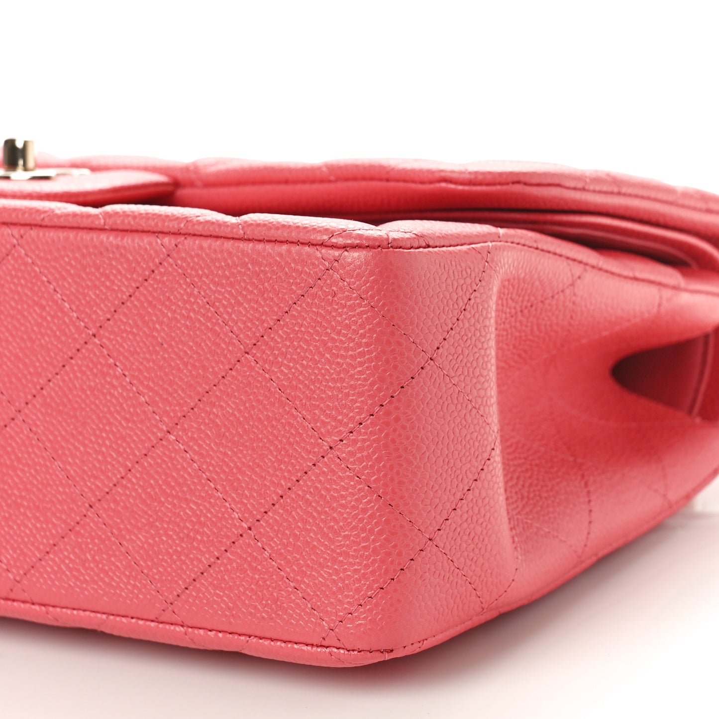 Caviar Quilted Jumbo Double Flap Dark Pink