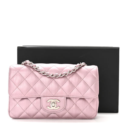 Chanel Metallic Calfskin Quilted Mini Rectangular Flap Pink 11 of 11