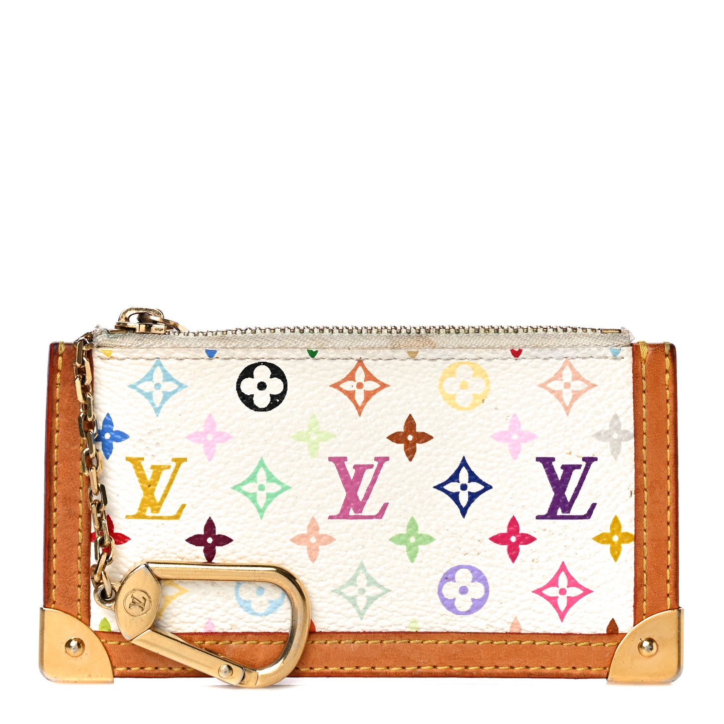 Monogram Multicolor Key Pouch White