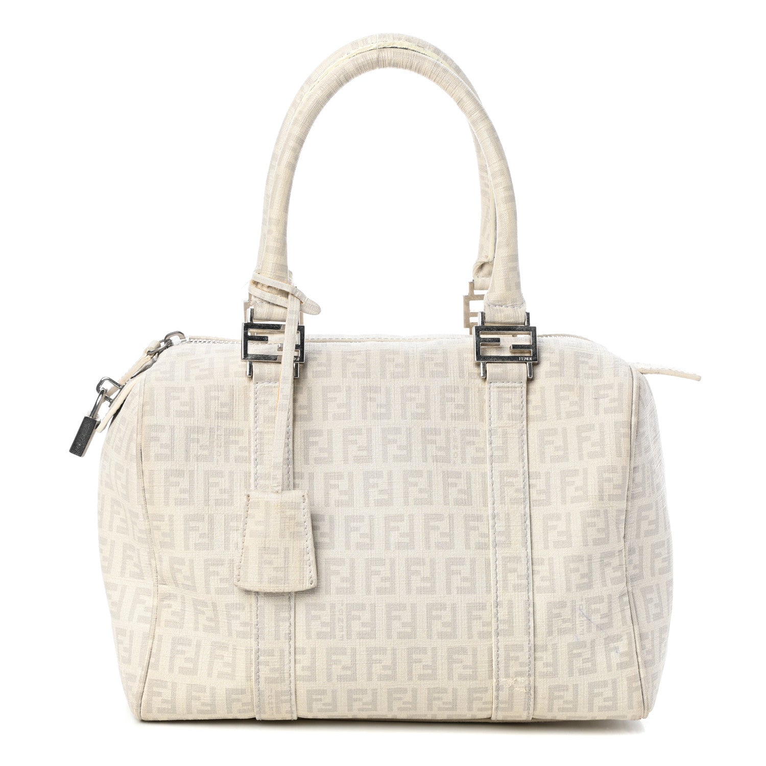 Fendi Zucchino Spalmati Forever Small Boston White 1 of 9