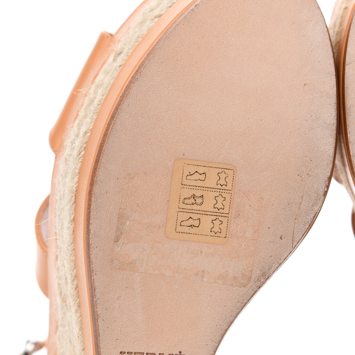 Hermes Calfskin Ilana Espadrille Wedge Sandals 39 Miel 7 of 10