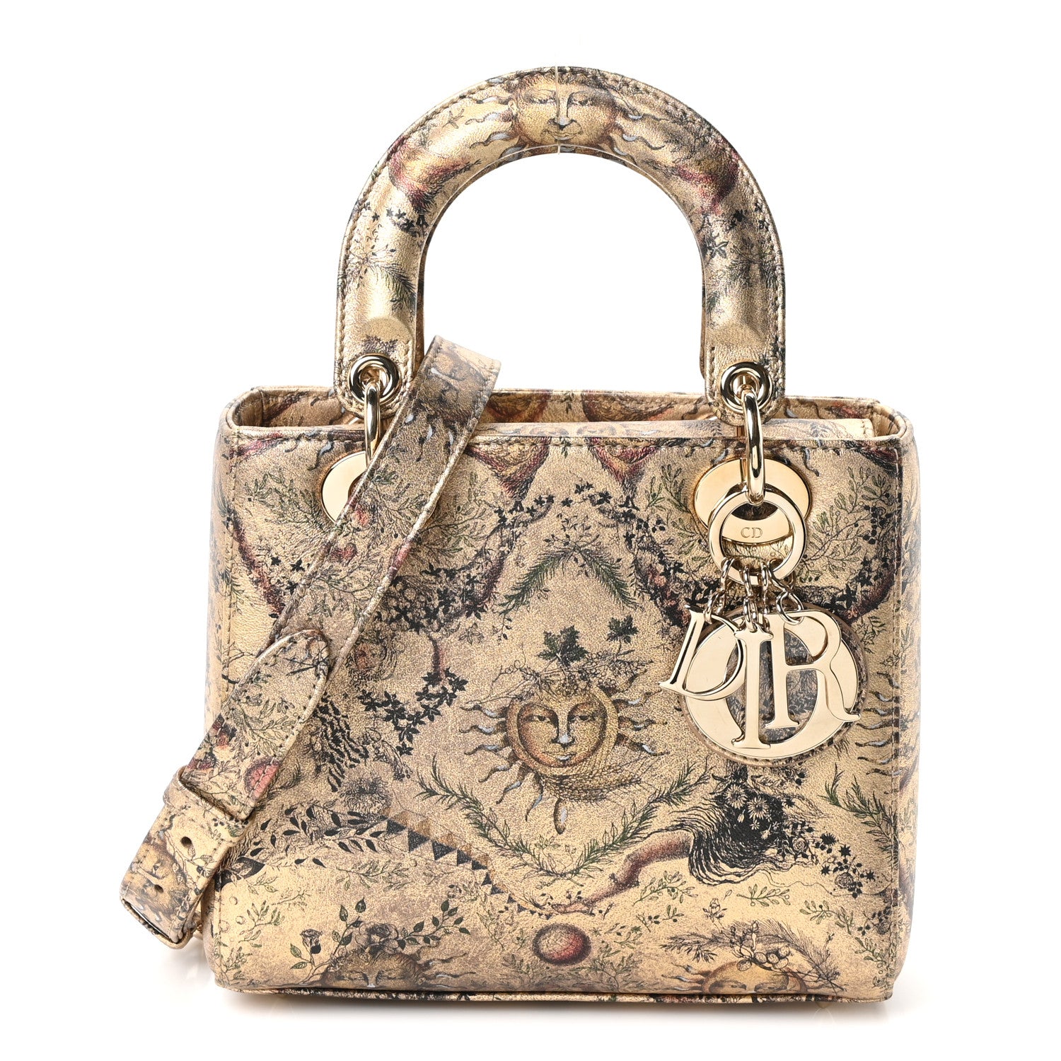 Christian Dior Metallic Calfskin Small Toile de Jouy Soleil Gold 1 of 10