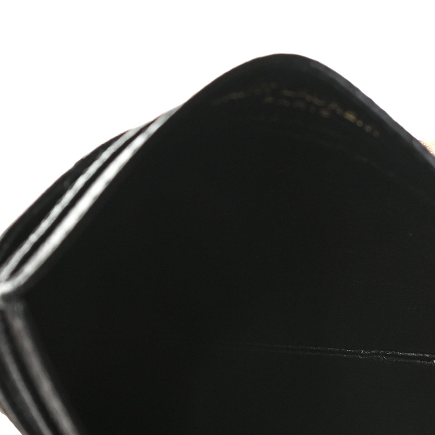 Saint Laurent Grain De Poudre Matelasse Chevron Monogram Credit Card Case Black 6 of 7