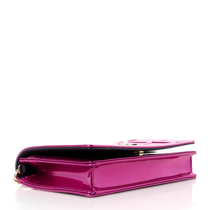 Christian Dior Patent Micro-Cannage Diorama Wallet on Chain Pouch Fuchsia 4 of 10