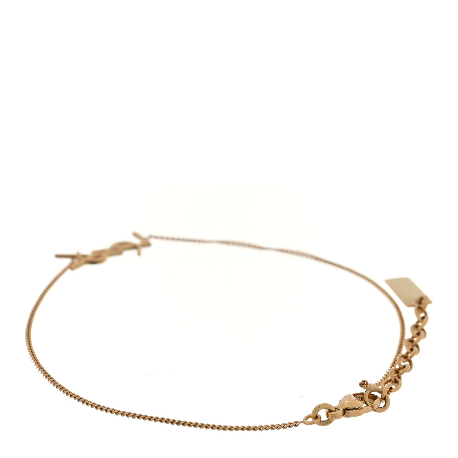 Saint Laurent Brass Monogram Charm Bracelet Gold 3 of 4