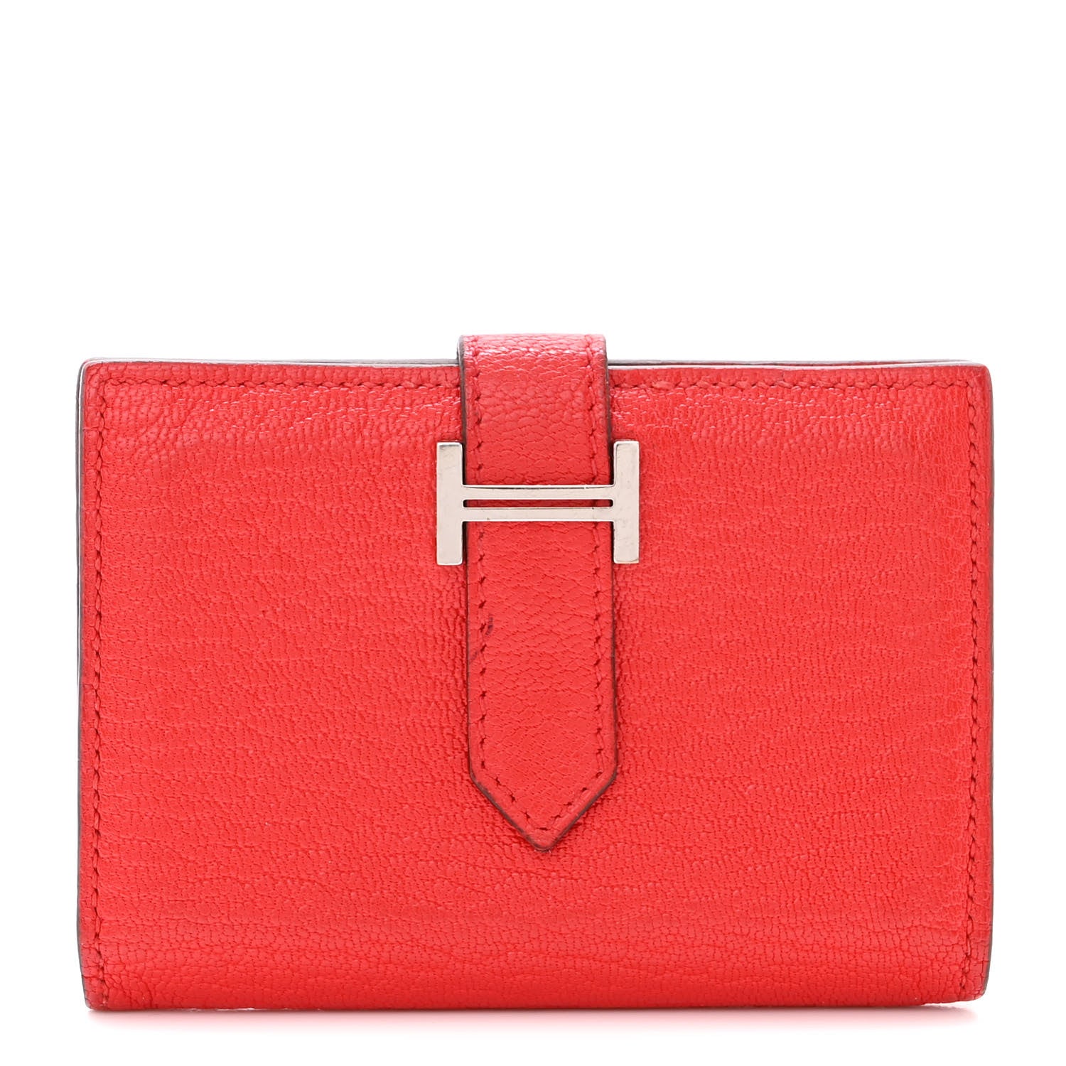Hermes Chevre Mysore Bearn Card Holder Wallet Rouge de Coeur 1 of 12
