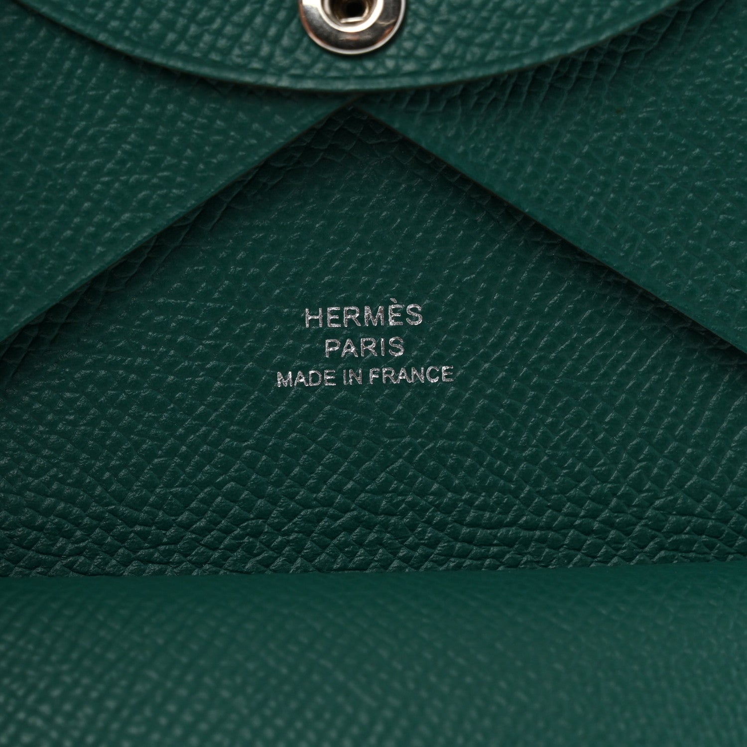 Hermes Epsom Calvi Duo Card Case Malachite 6 of 8