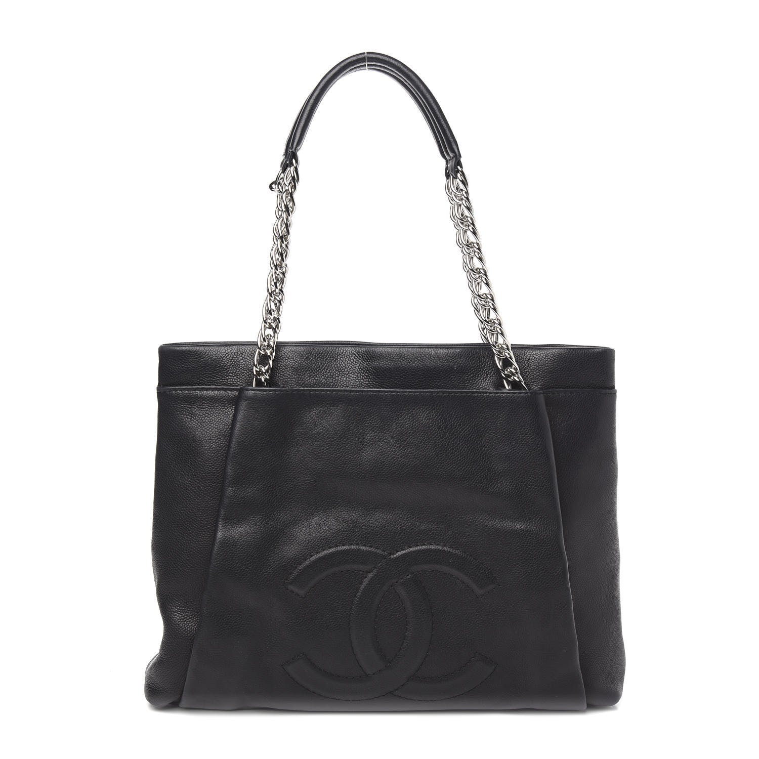 Chanel Caviar Large CC Tuck Tote Black 1 of 11