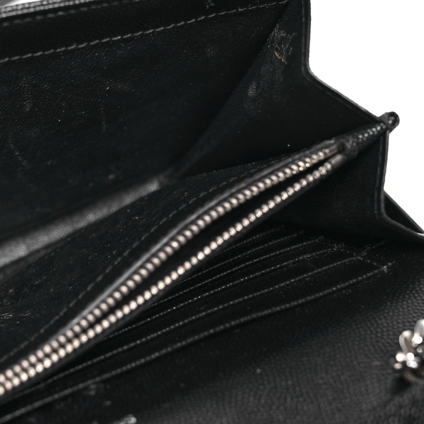 Grain De Poudre Matelasse Chevron Monogram Chain Wallet Black