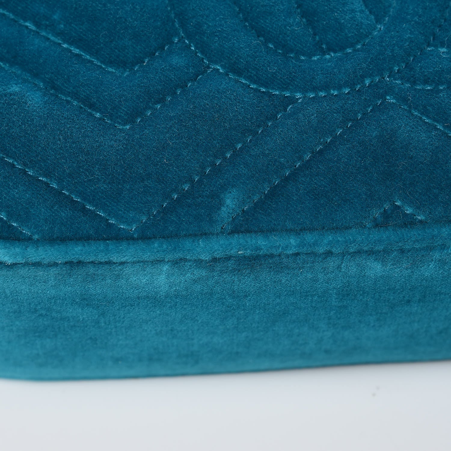 Gucci Velvet Matelasse Small GG Marmont Chain Shoulder Bag Pavone Cyan 12 of 12