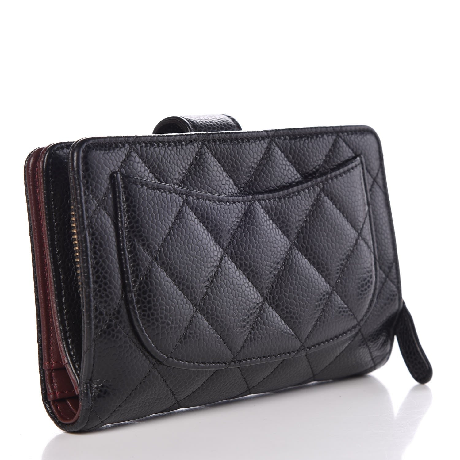 Chanel Caviar Quilted Zipped Pocket Wallet Black 3 of 10