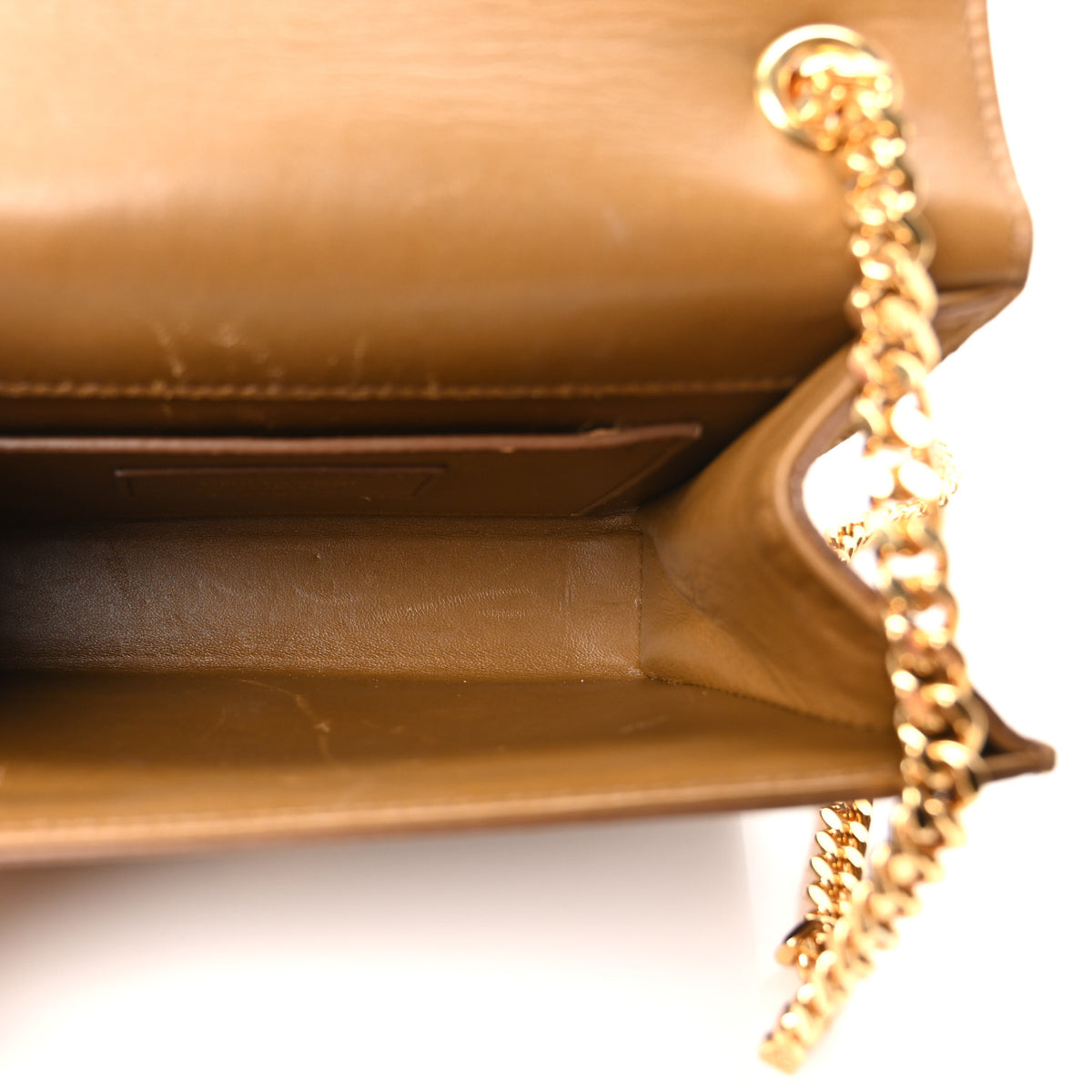 Suede Small Classic Monogram Kate Tassel Satchel Light Ochre