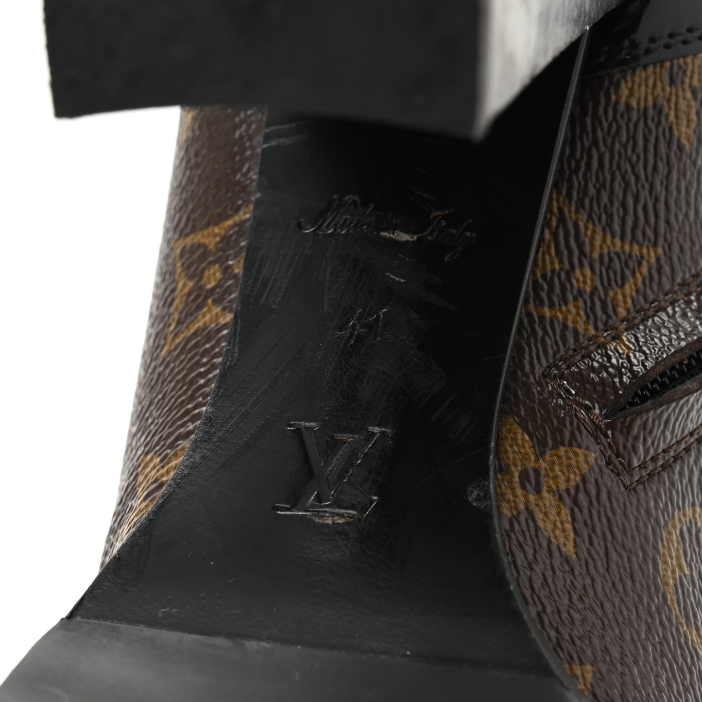 Patent Calfskin Monogram Star Trail Ankle Boots 41 Black