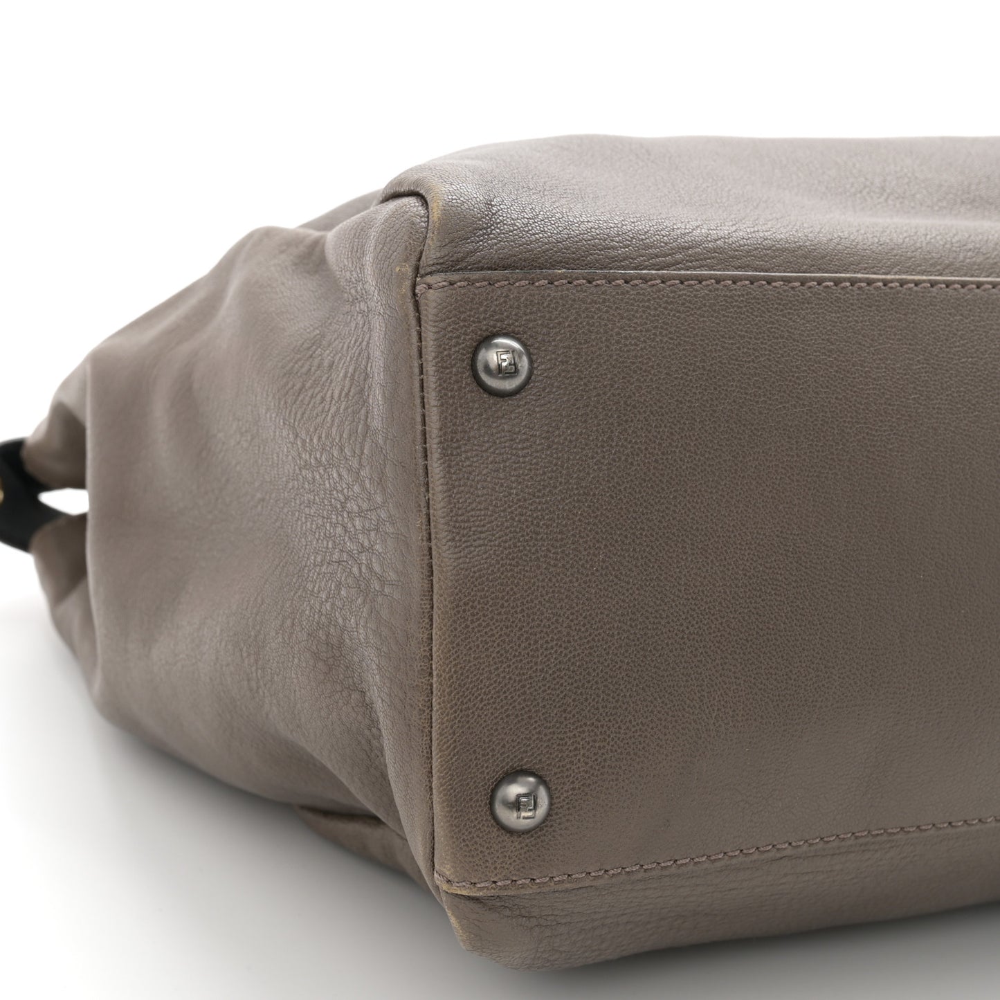 Goatskin Zucca Large Peekaboo Iconic Satchel Taupe Tobacco Moro Tortora