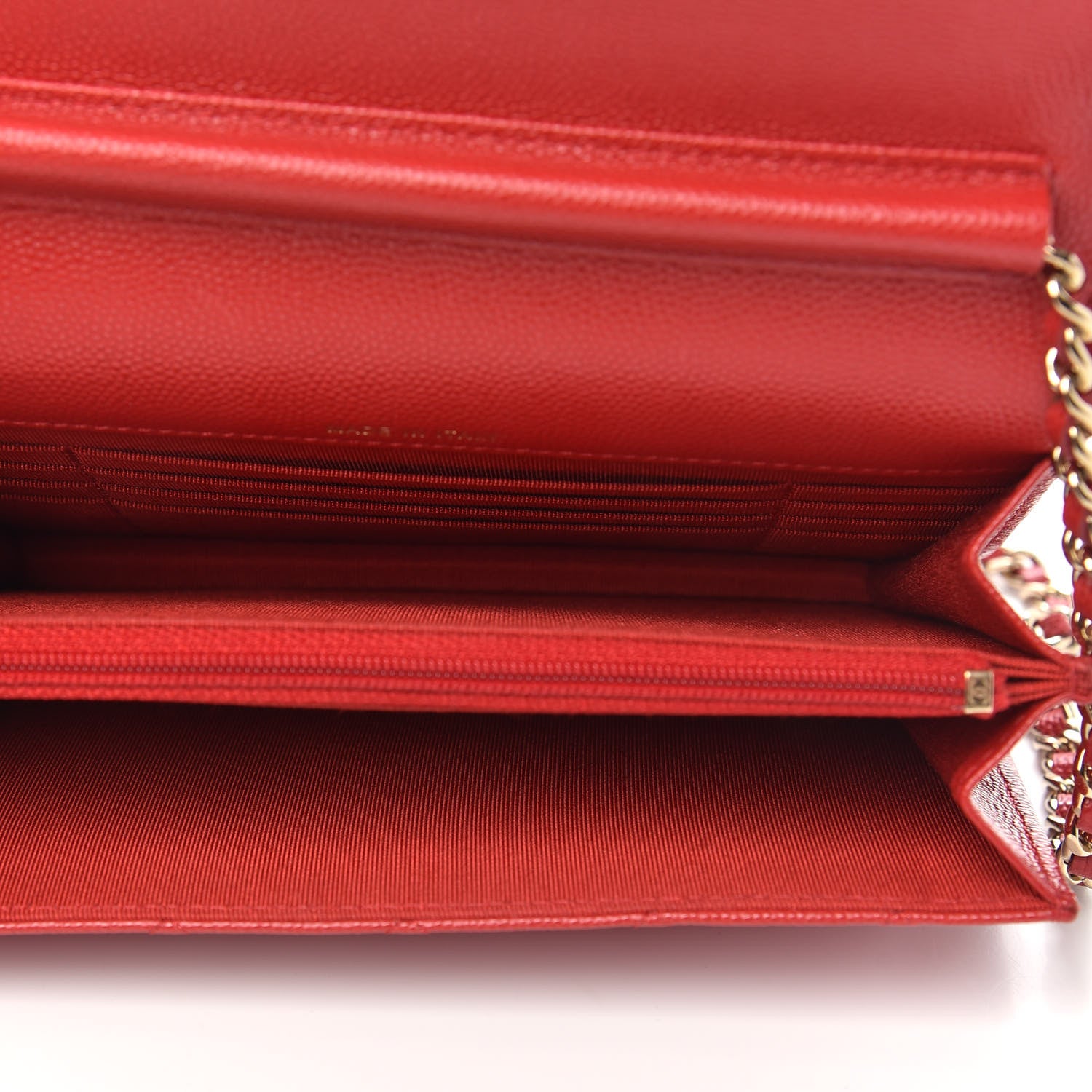 Chanel Caviar Quilted Square Wallet On Chain WOC Red 5 of 11