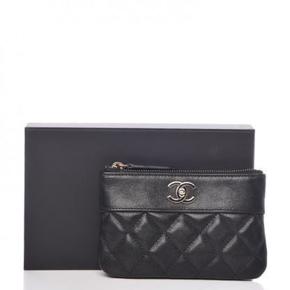 Chanel Sheepskin Quilted Small Vintage Mademoiselle Cosmetic Case Black 8 of 8