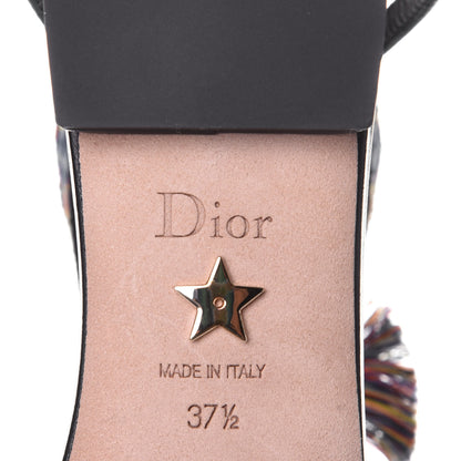 Christian Dior Fabric J'adior IT Flat 37.5 Black Blue 8 of 10