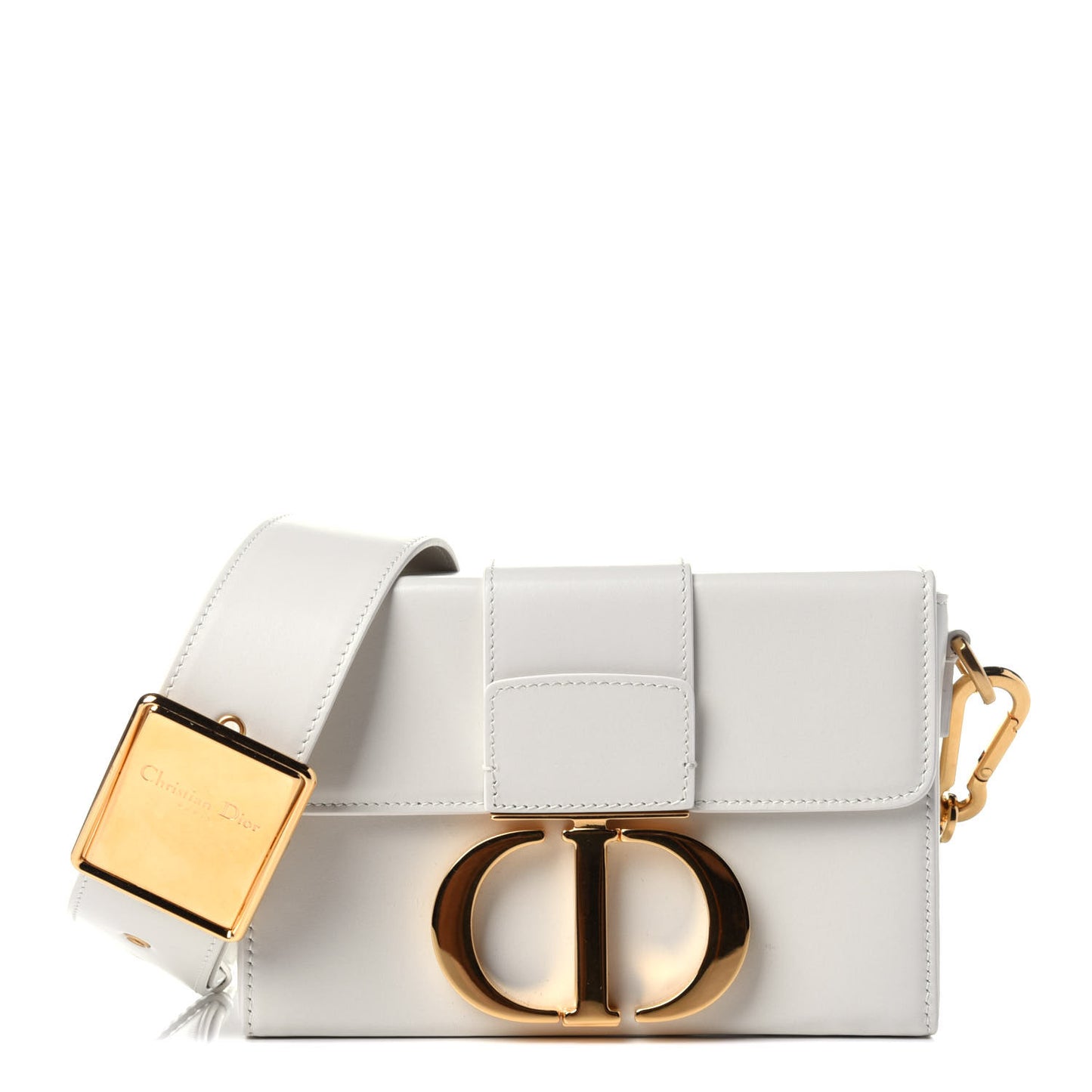 Smooth Calfskin 30 Montaigne Box Bag White