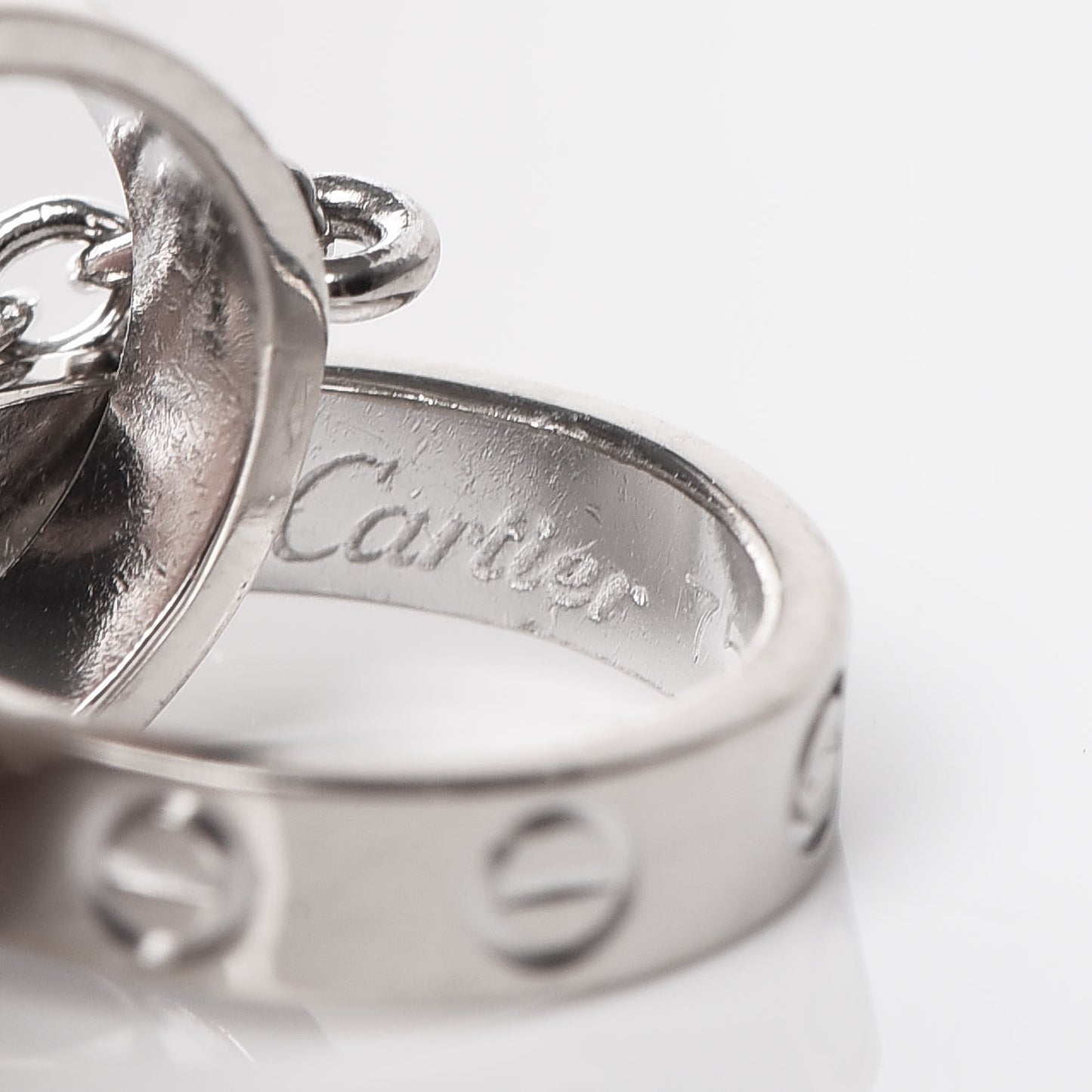 18K White Gold Interlocking LOVE Necklace