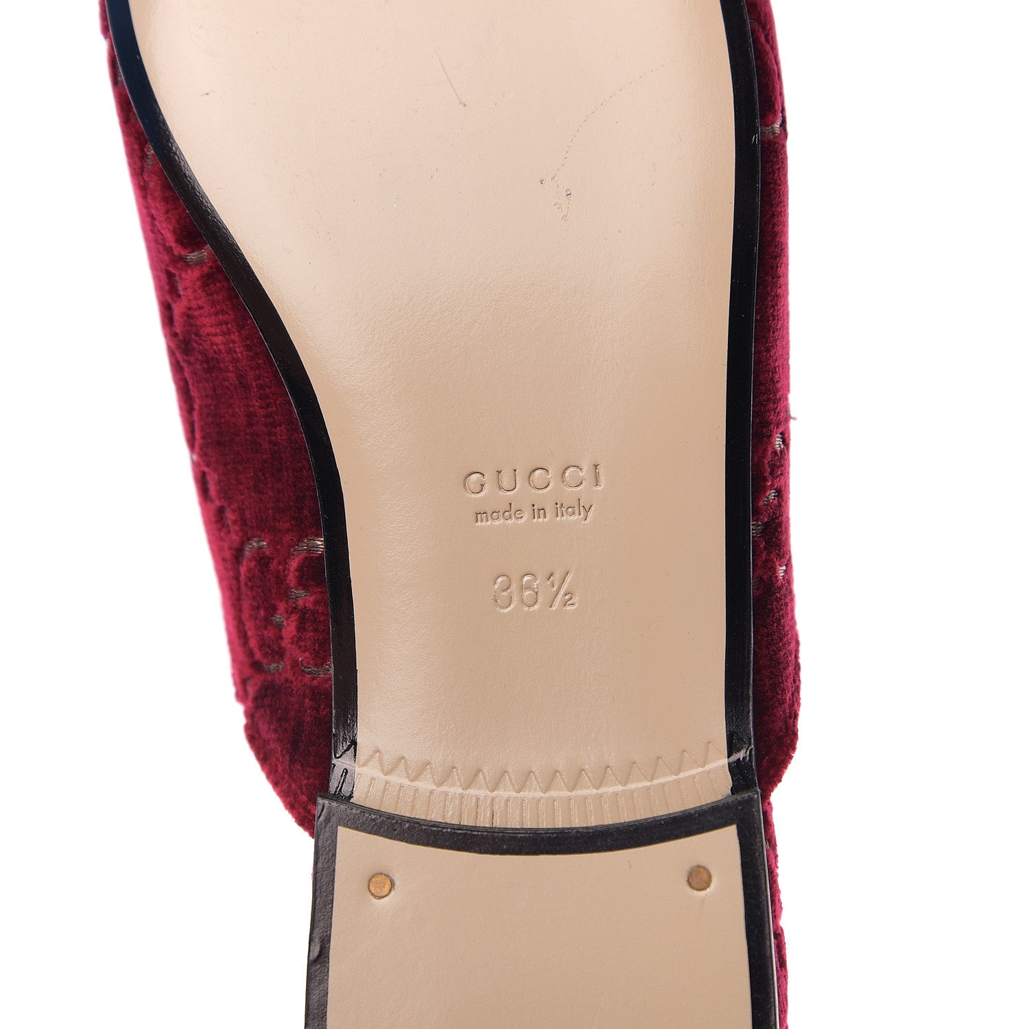 Gucci Velvet GG Monogram Womens Princetown Slippers 36.5 Red Cipria 7 of 8