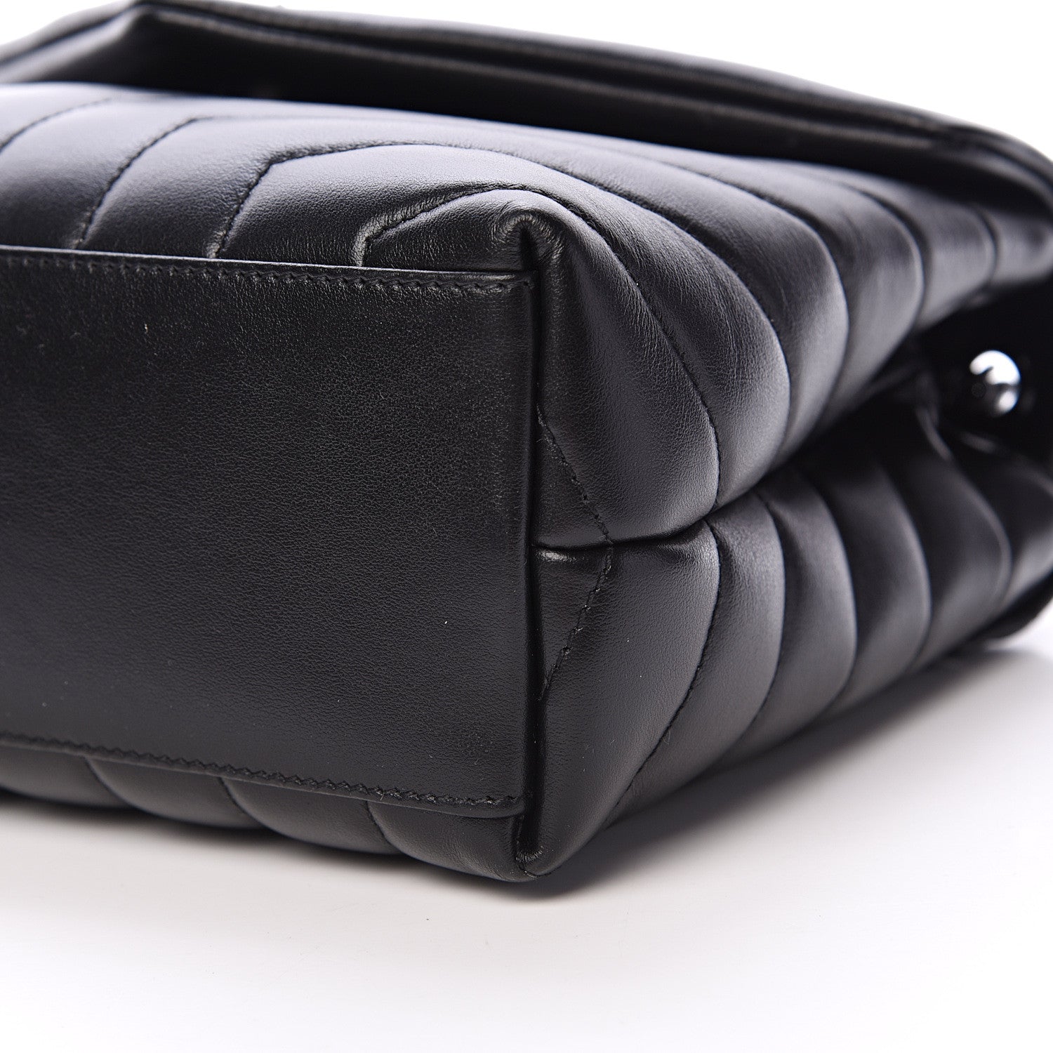 Saint Laurent Calfskin Y Quilted Monogram Small Loulou Chain Satchel Black 9 of 10