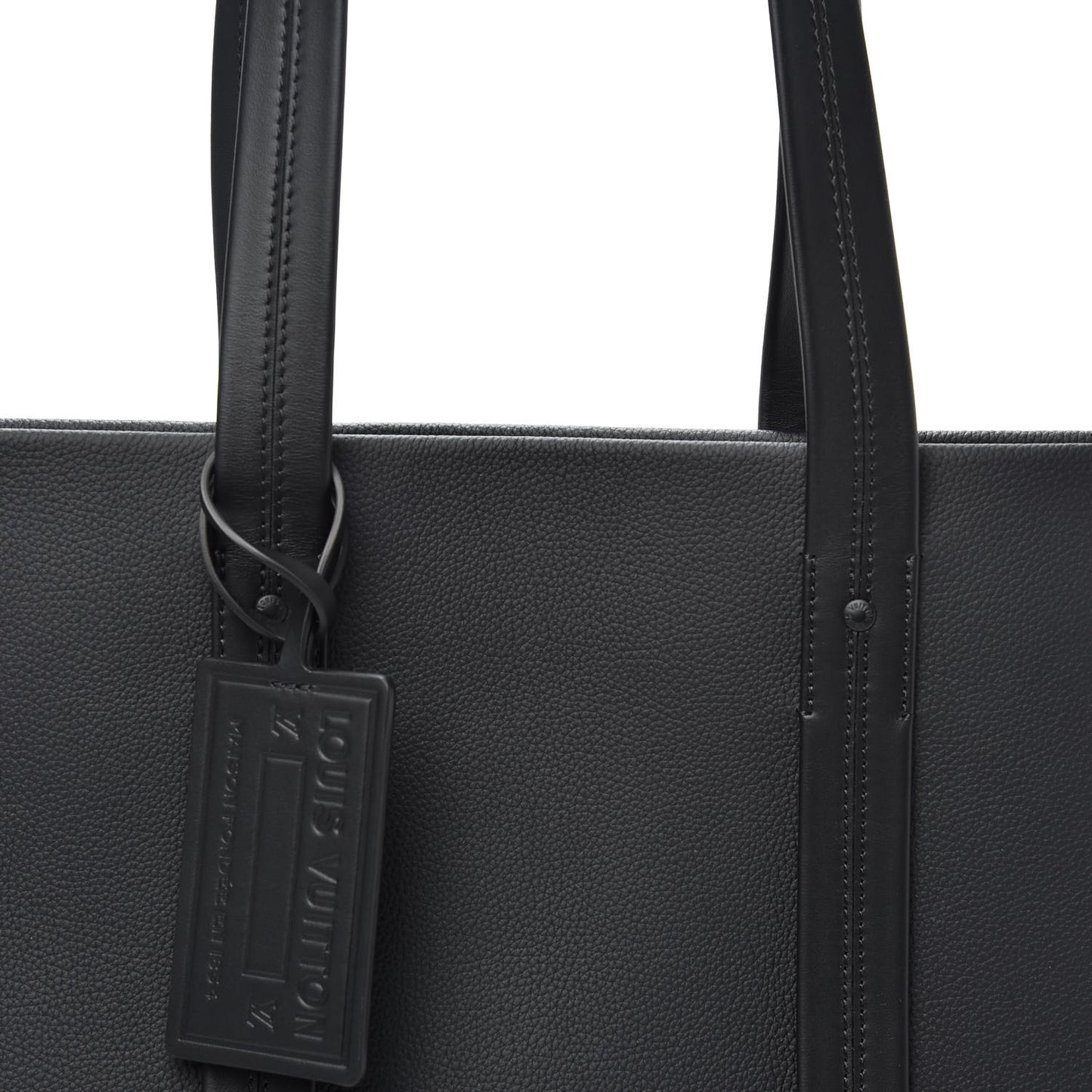Grained Calfskin LV Aerogram Tote Black