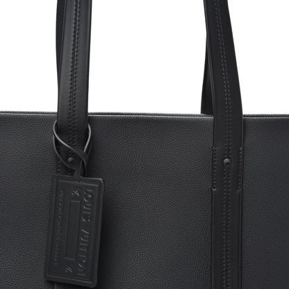 Louis Vuitton Grained Calfskin LV Aerogram Tote Black 7 of 9