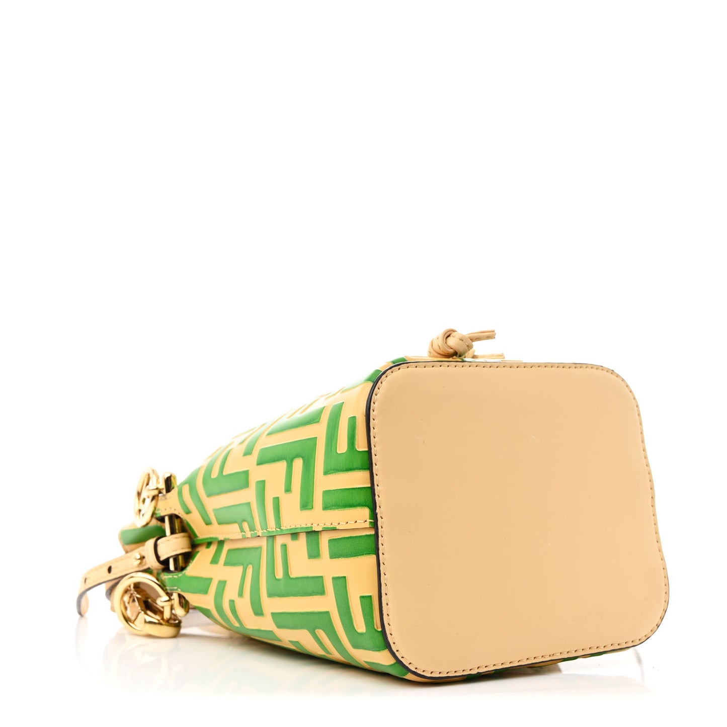 Vitello Liberty F is Fendi Bi-Color FF 1974 Embossed Mini Mon Tresor Bucket Bag Savana Tomatillo