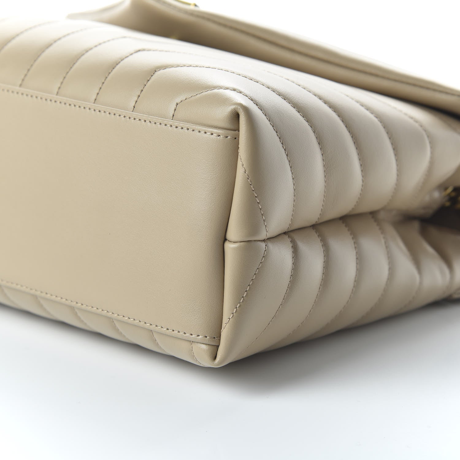Saint Laurent Calfskin Y Quilted Monogram Medium Loulou Chain Satchel Dark Beige 7 of 9