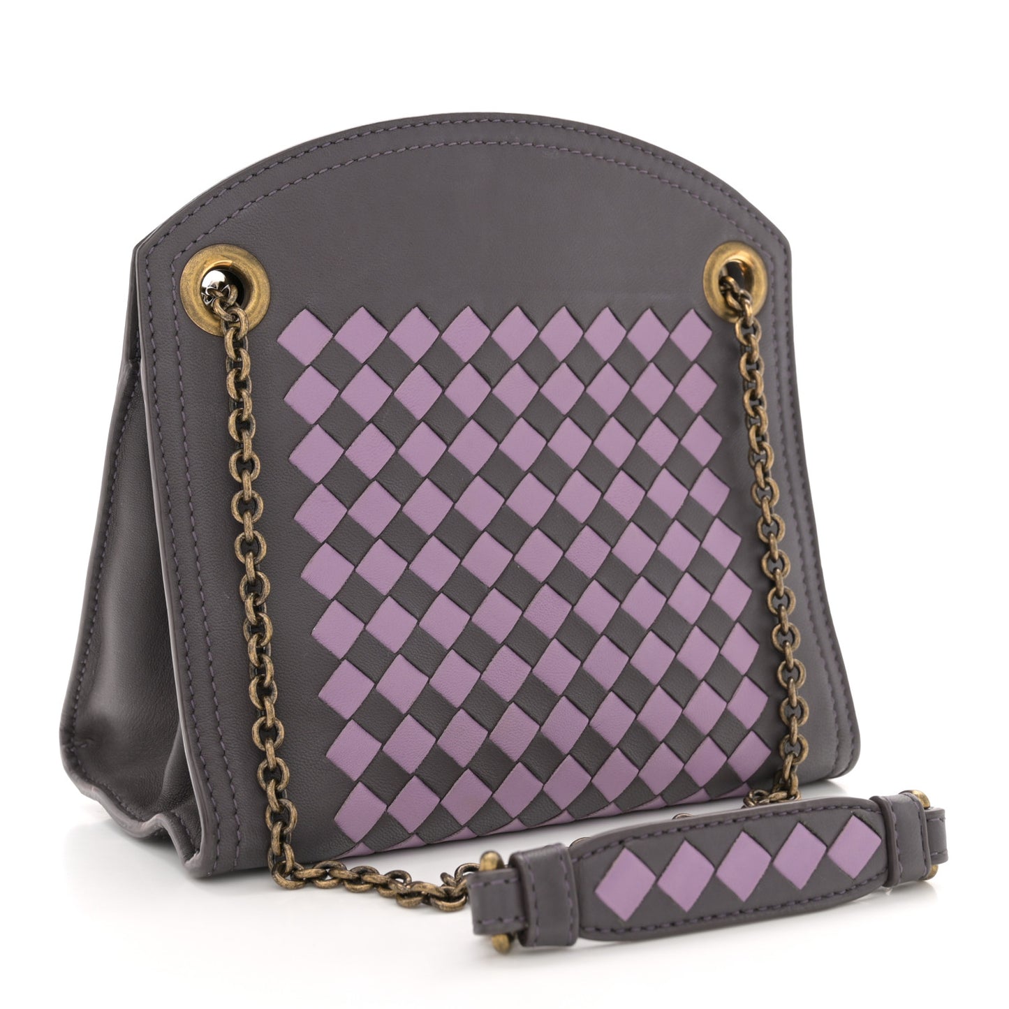 Nappa Intrecciato Chain Wallet Quetsche Wisteria