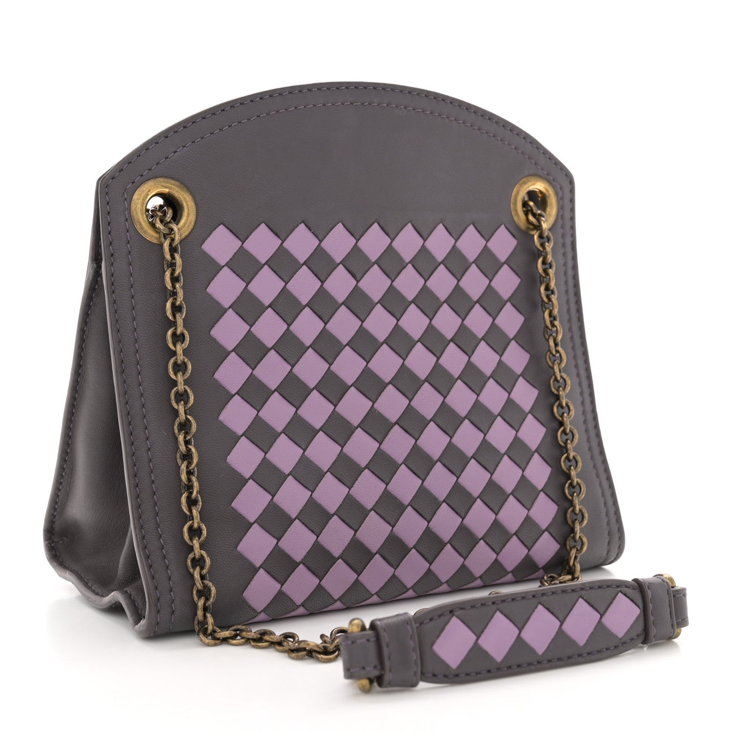 Bottega Veneta Nappa Intrecciato Chain Wallet Quetsche Wisteria 3 of 13