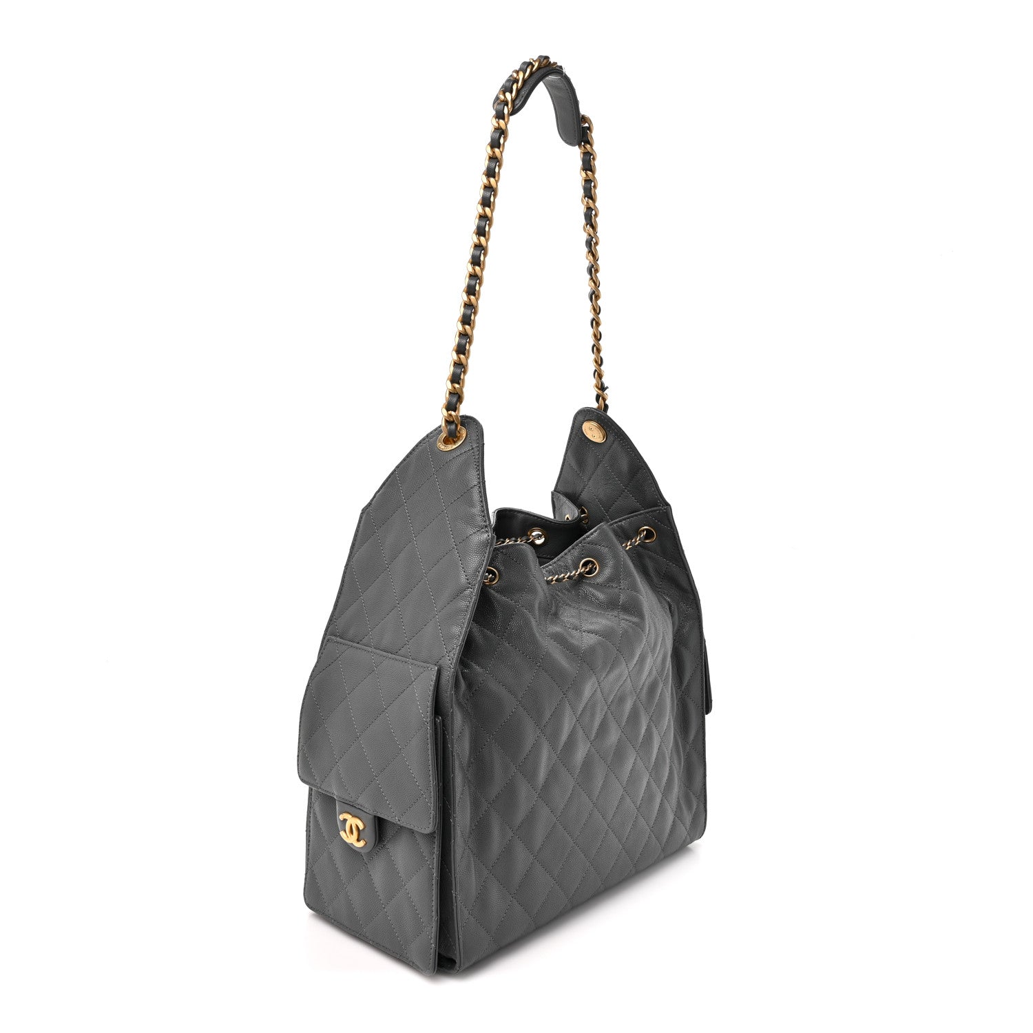 Chanel Caviar Quilted Medium Chanel 25 Handbag Dark Grey 3 of 12