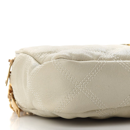 Saint Laurent Grained Lambskin Quilted Mini Becky Double Zip Bag Vintage White 10 of 13