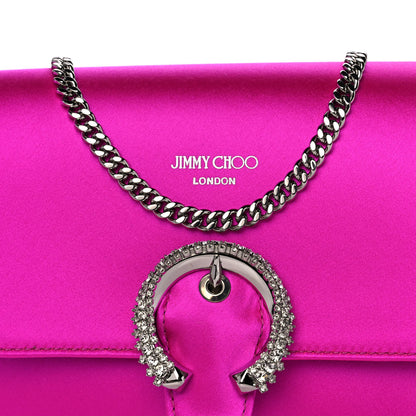 Jimmy Choo Satin Crystal Embellished Madeline Clutch Fuchsia 6 of 10