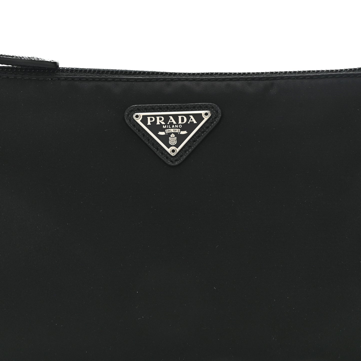 Tessuto Nylon Saffiano Flat Pochette Black