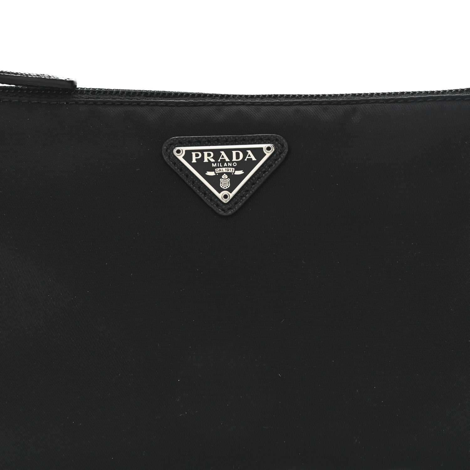 Prada Tessuto Nylon Saffiano Flat Pochette Black 7 of 10