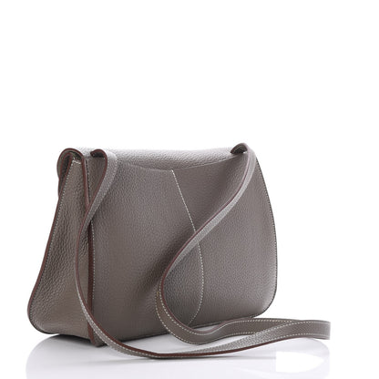 Hermes Taurillon Clemence Halzan 31 GM Etain 6 of 9
