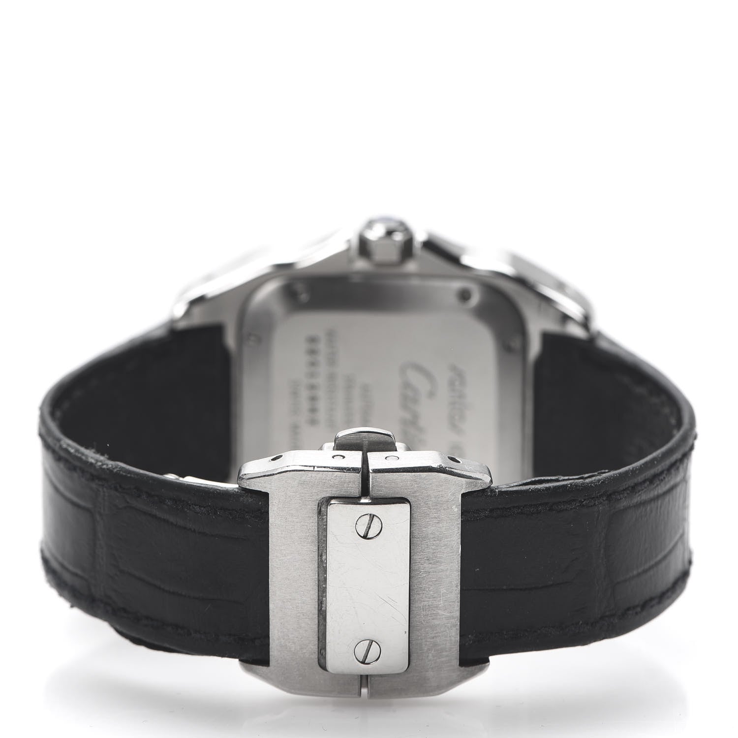 Cartier Stainless Steel Alligator 33mm Santos 100 Automatic Watch 4 of 9