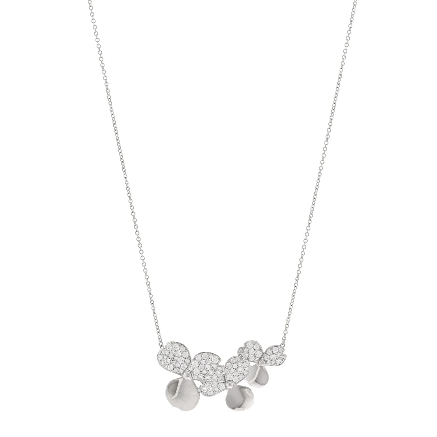 Tiffany Platinum Diamond Mini Paper Flowers Cluster Pendant Necklace 1 of 5