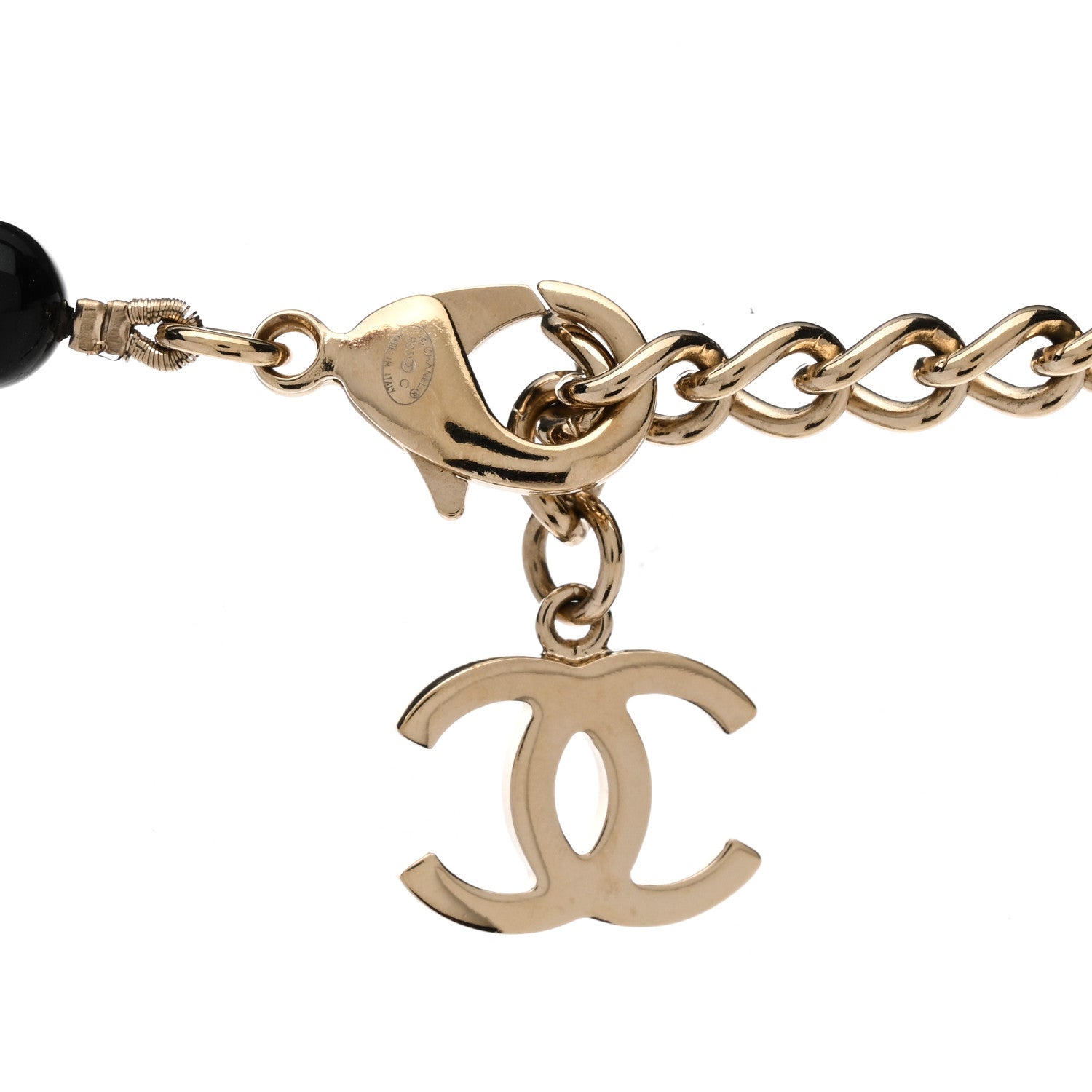 Chanel Enamel Bead CC Long Necklace Pink Black 5 of 6