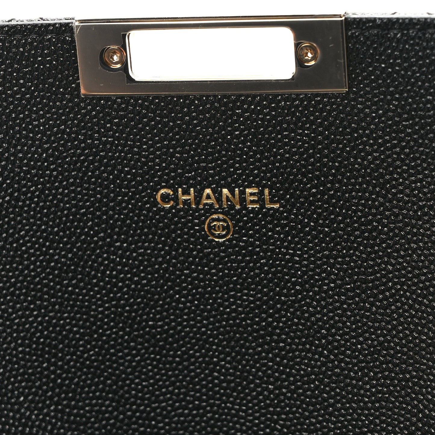 Caviar Quilted Medium Golden Class Pouch Black