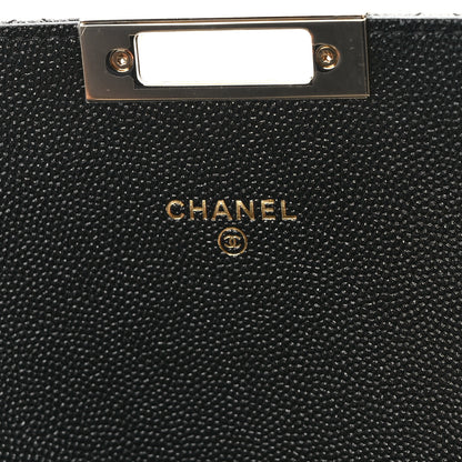 Chanel Caviar Quilted Medium Golden Class Pouch Black 6 of 9